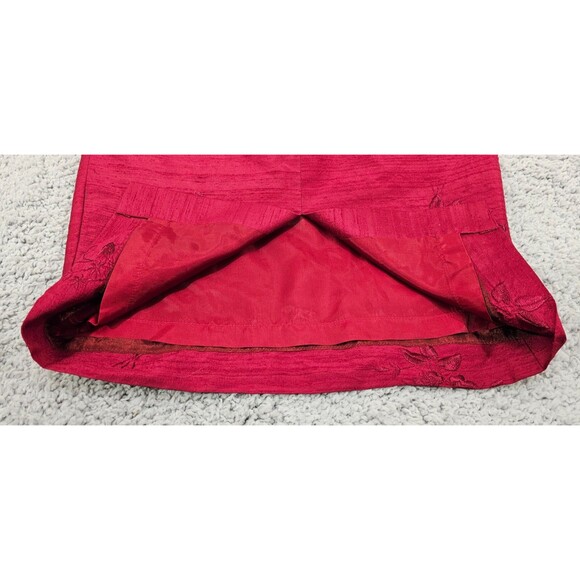 Vtg Nicole Miller Womens Silk Pencil Dress 90s Strapless Empire Red NWT Size 2 - Picture 12 of 16